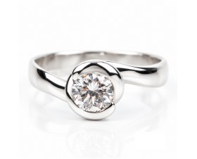 18К Бяло Злато Диамантен Годежен Пръстен Bloom Jewellery